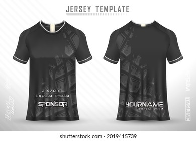 Front back tshirt design. Sports design for football, racing, cycling, gaming jersey vector.
