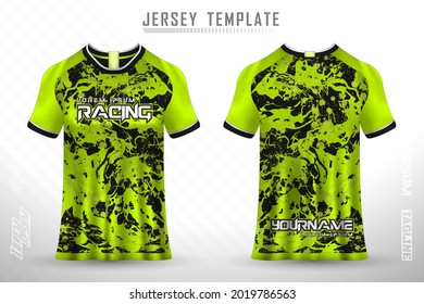 Front back tshirt design. Sports design for football, racing, cycling, gaming jersey vector.