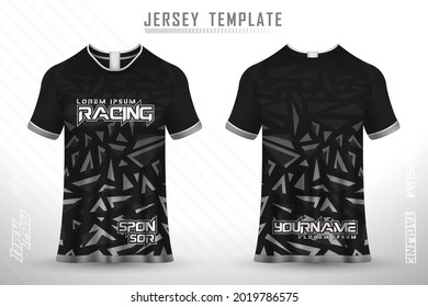 Front back tshirt design. Sports design for football, racing, cycling, gaming jersey vector.