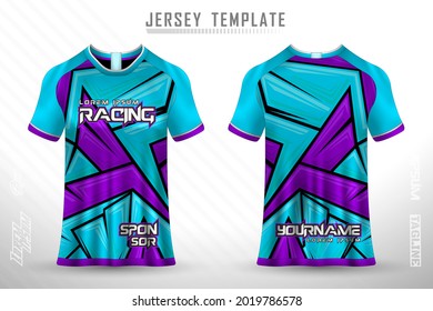 Front back tshirt design. Sports design for football, racing, cycling, gaming jersey vector.