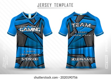 Front back tshirt design. Sports design for football, racing, cycling, gaming jersey vector.