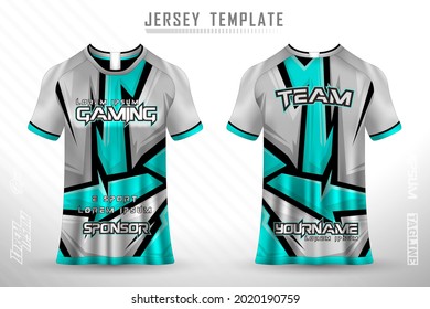 Front back tshirt design. Sports design for football, racing, cycling, gaming jersey vector.