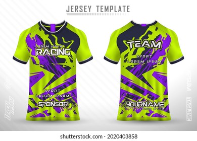 Front back tshirt design. Sports design for football, racing, cycling, gaming jersey vector.