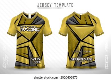 Front back tshirt design. Sports design for football, racing, cycling, gaming jersey vector.