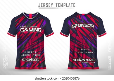 Front back tshirt design. Sports design for football, racing, cycling, gaming jersey vector.