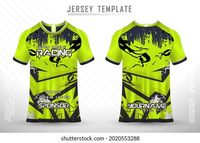 Front back tshirt design. Sports design for football, racing, cycling, gaming jersey vector.