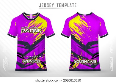 Front back tshirt design. Sports design for football, racing, cycling, gaming jersey vector.