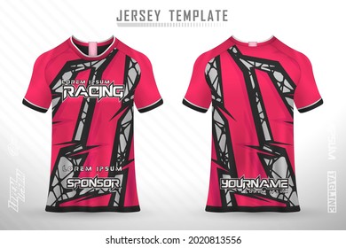 Front back tshirt design. Sports design for football, racing, cycling, gaming jersey vector.