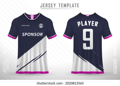 Front back tshirt design. Sports design for football, racing, cycling, gaming jersey vector.