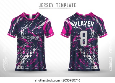 Front back tshirt design. Sports design for football, racing, cycling, gaming jersey vector.
