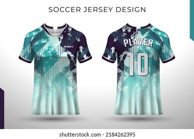 Front back tshirt design. Sports design for football, racing, cycling, gaming jersey vector.