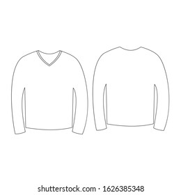 front and back t-shirt icon ilustrasion line draw