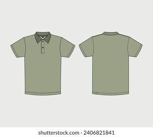 Front and Back T-shirt vector template.