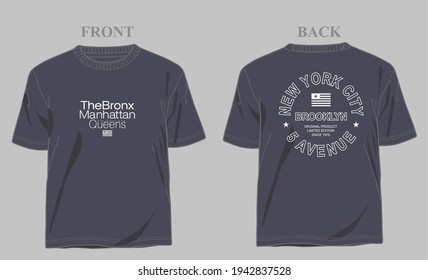 front and back typography logo for design t shirt concept