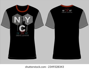 front and back typography mockup vector t shirt design