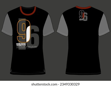 front and back typography mockup vector t shirt design