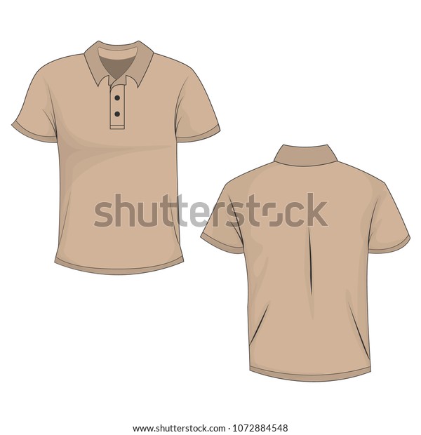 Front Back View Beige Polo Tshirt Stock Image Download Now