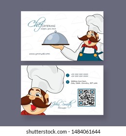 Front and back view of business card or visiting card design for Chef Catering.