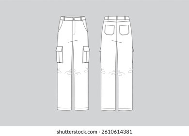 Front and back view of cargo pants