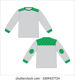 Front and back view of long sleeves shirt outdoor vector template