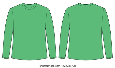 Green T Shirt Template Long Sleeves Images, Stock Photos & Vectors ...