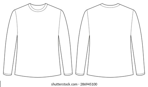 Front and back view of long sleeves shirt