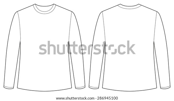 Front Back View Long Sleeves Shirt Stock Vector (Royalty Free) 286945100
