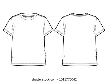 Front and back view of a men's T-shirt