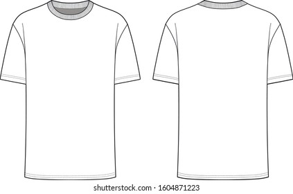 Front Back View Mens Tshirt Vector Stock Vector (Royalty Free ...