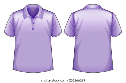 front and back view of purple shirt