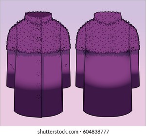Front and back view of a stylish coat 