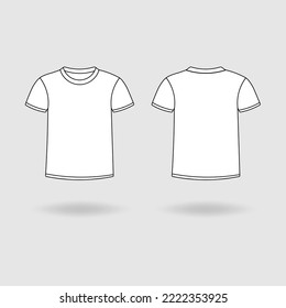 Vorder-und Rückseite weißes T-Shirt-Modell nach oben