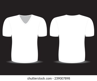 Front and back views of blank t-shirt
