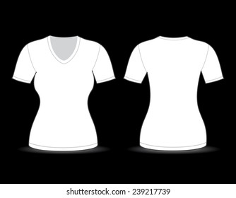 Front and back views of blank t-shirt