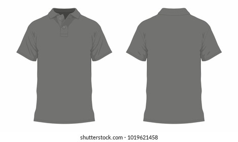 
Front and back views of men's black t-shirt on white background