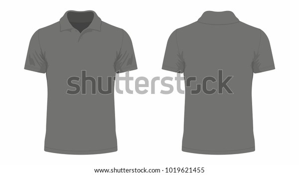 Front Back Views Mens Black Tshirt Stock Vector (Royalty Free ...