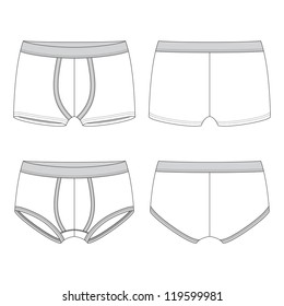 Front and back views of men's underwear