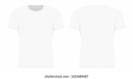 Front Back Views Mens White Tshirt Stock Vector (Royalty Free ...