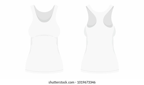 Front and back views of women's white t-shirt on white background