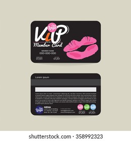 Front And Back VIP Beauty Member Card Template Vector Illustration