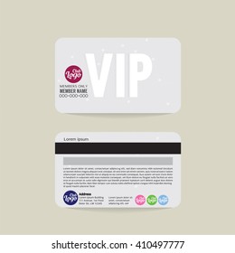Front And Back VIP Member Card Template Vector Illustration