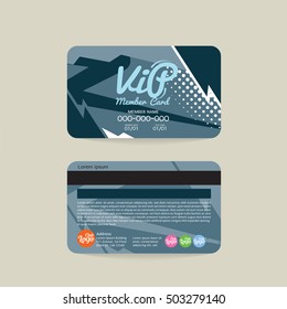 Front And Back VIP Member Card Template Vector Illustration