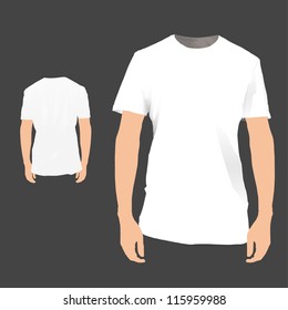 Front / back white shirt design. Vector illustration.