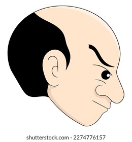 front bald head boy emoticon. vector design illustration art