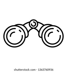 Front binoculars icon. Outline front binoculars vector icon for web design isolated on white background