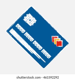 Front Blue Credit Card Vector