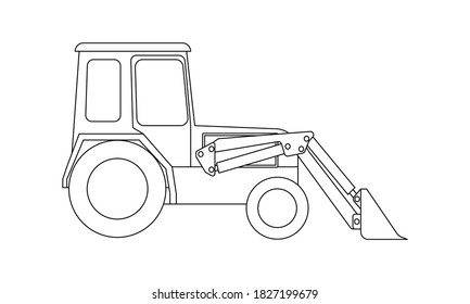 Front Bucket Tractor Outline Isolated On Stock Vector (Royalty Free ...