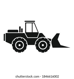 Front bulldozer icon. Simple illustration of front bulldozer vector icon for web design isolated on white background