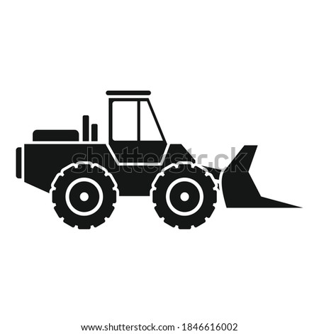 Front bulldozer icon. Simple illustration of front bulldozer vector icon for web design isolated on white background
