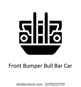 Front Bumper Bull Bar Car  Vector  Solid Icons. Simple stock illustration stock